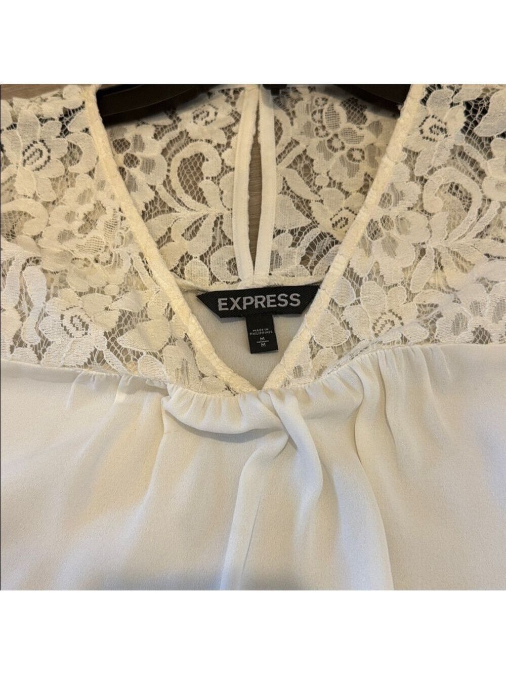 Express White Lace Detail Blouse - Picture 5 of 9